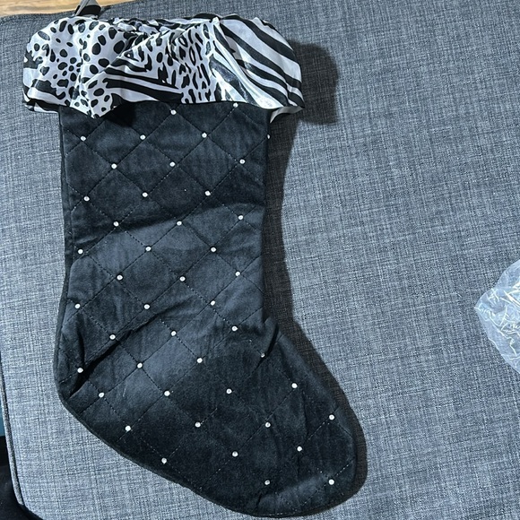 Quacker Factory Christmas stockings with animal print hem and rhinestones - Picture 6 of 7